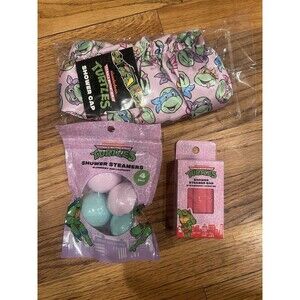 Teenage Mutant Ninja Turtle Shower Cap Bath Shower Steamer And Bar -New